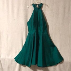 Emerald green formal dress knee length